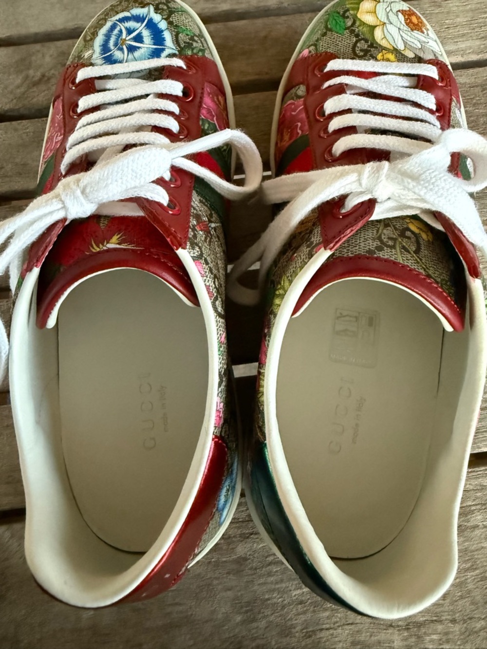 Gucci Ace Blooms GG Supreme Floral Sneakers 36.5 6.5 Full set w/box - Picture 11 of 16